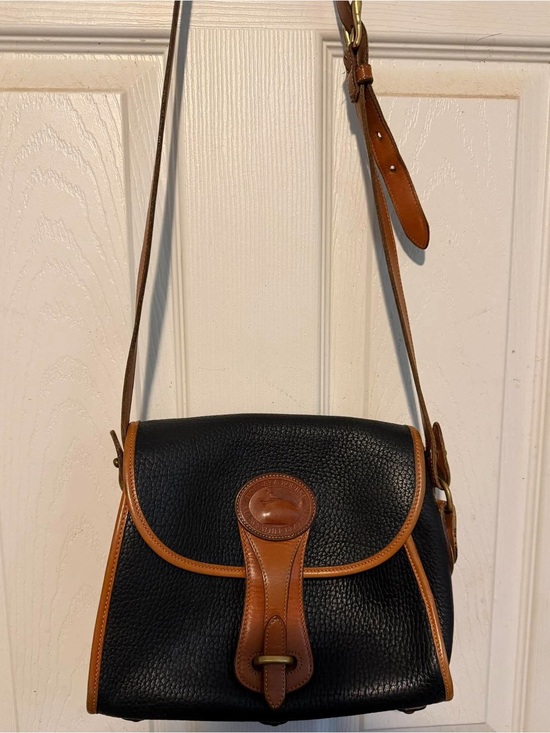 Dooney & Bourke Other - Dooney & Bourke Black Pebbled Leather Messenger with Tan Trim
